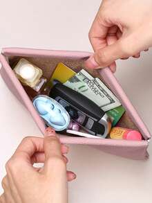 1pc Self-Locking Real Cowhide Long Wallet, Can Be Used As Passport Holder, Driver's License Holder, Earphone, Data Cable Organizer, Cash Holder, Cosmetic Bag, Women's Wallet, Handbag, Mini Wallet - Multicolor - View 4