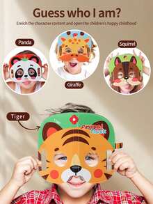 1pc Infant Funny Face Mask Felt Cloth Book, Early Education Cognitive Cards, Parent-Child Interactive Face-Changing Hole Book, Baby Early Education Face Changing Intelligent Interesting Toy - Multicolor - View 4