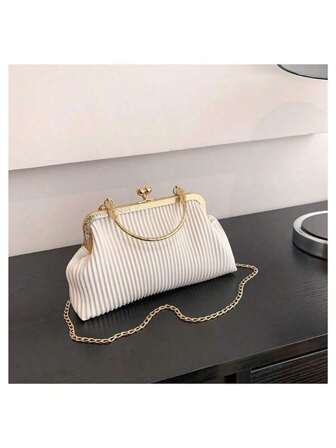 Fashion Bag, Women's Western Style Handheld Clip Shell Bag, Fashion Chain Women's Shoulder Bag, Banquet Bag
