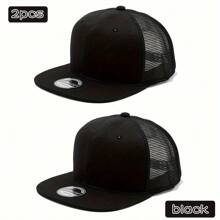 2 件装卡车司机平檐网眼棒球帽，男士夏季大头围，深檐外观最小化，嘻哈街舞帽，春秋季