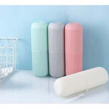 1/2/3/4 piezas Estuche de viaje todo en uno para cepillo de dientes - Estuche portátil protector para pasta de dientes y cepillo de dientes para una higiene bucal sobre la marcha - Multicolor - Ver 2