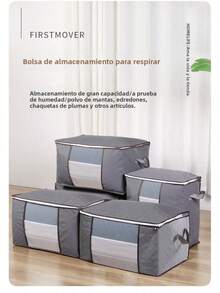 Bolsa de Almacenamiento Bolsa de Almacenamiento de Edredón Bolsa de Mudanza Bolsa Organizadora de Ropa Bolsa de Equipaje de Ropa Almacenamiento de Edredón de Tela No Tejida - Gris - Ver 9