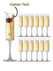 1/2/6/12pcs High Quality Champagne Glasses, Customized Bridesmaid Champagne Glasses,Customizable Name And Title And Bow ,Pink/White, Premium Champagne Flutes Suitable For Whisky, Wine, Cocktail, Beer, Champagne, Water, Milk, Oatmeal, Tea, Juice, Breakfast, Coffee, Beverages, Ideal For Cafes, Home, Restaurants, Parties, Galas, Offices, Father's Day, Mother's Day, Friends Gifts, Valentine's Day Gift - Multicolor - View 1