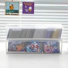 Caja organizadora compartimentada de plástico transparente con capacidad para más de 550 tarjetas de juego, caja de almacenamiento portátil con divisor ajustable para tarjetas - Solo caja - Ver 8