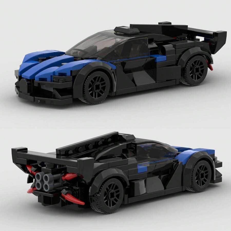 MIKEMENG Đồ chơi khối xây dựng xe đua siêu xe màu xanh/đỏ, Bộ đồ chơi xây dựng mô hình xe tự làm, Đồ chơi xây dựng công nghệ và kỹ thuật, Đồ chơi xe hơi cho bé trai và người lớn, Quà tặng sưu tập tốt nhất cho Halloween, Giáng sinh và sinh nhật - người mẫu - Xem 1