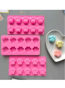 2 piezas o 1 pieza Moldes de silicona con forma de huella de pata y hueso, aptos para aperitivos pequeños de perro, cubitos de hielo, galletas, chocolates, gelatinas, pastelitos