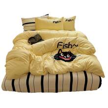 Dormitory Bedding - Playful Cat-milky Blue - View 7