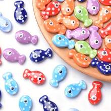 10/20 hạt gốm hình cá đốm nhiều màu - Hạt tròn dẹt nhiều màu bóng có lỗ, Tự làm đồ trang sức, Vật liệu thủ công làm vòng cổ, vòng tay, Phụ kiện trang trí nhà cửa, Mặt dây chuyền thủ công, Thiết kế vui nhộn - Nhiều màu - Xem 6