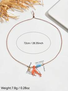 1 Stück kreative keramische Korallen Fisch & Kunstperlen Anhänger verstellbare geflochtene Halskette, vintage modische Acryl Korallen keramische Fisch Halskette Handarbeit Choker, geeignet für täglichen Gebrauch, Partys, Urlaubsoutfits von Frauen