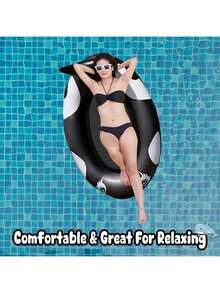 Flatable Relaxing Pool Float Heavy Duty Water Floating Mat Adult Mesh Hammock Portable Design,Adult Inflatable Whale Pool Float Rings, Pool Float Rings And Pool Parties, Beach Essentials, Beach Accessories - Multicolor - View 1