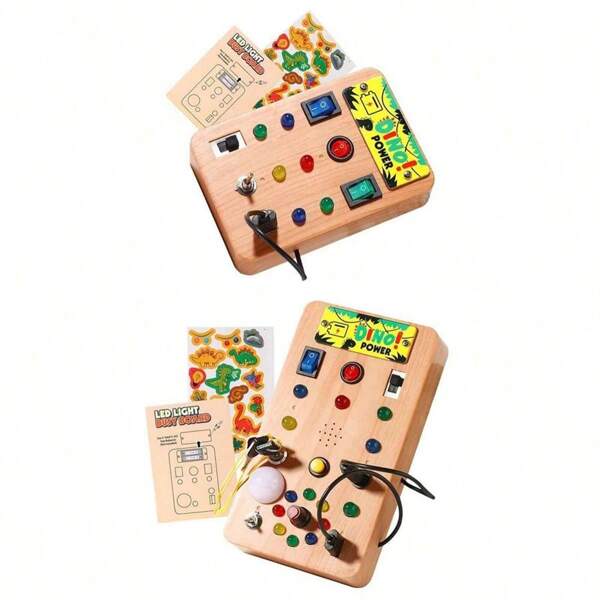 Juguete Montessori con interruptores de luces para niños pequeños, tablero de actividades para preescolar, juguetes para niños pequeños, tablero de actividades, juguetes Montessori, juegos para niños pequeños, juegos interactivos para niños, luces para niños