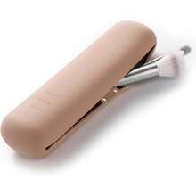 FERYES Large Travel Makeup Brush Holder Magnetic Antifall Out Silicon Portable Cosmetic Face Brushes Holder Soft And Sleek Makeup Tools Anizer For Travel 8.27 2.36 1.57 - Khaki - View 1