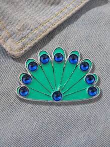 1 件新款女孩 Reddy 孔雀胸针，孔雀宝石金属胸针徽章女士和男士肩章背包时尚珠宝配饰礼物圣诞节 - 彩色 - 查看 1