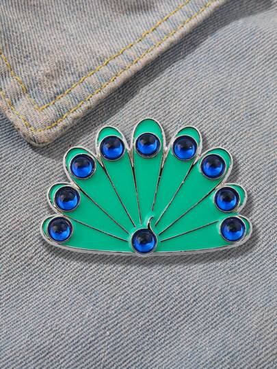 1Pc New Girl Reddy Peacock Brooch, Peacock Gem Metal Brooch Badge Women's And Men's Shoulder Badge Backpack Fashion Jewelry Accessories Gift Christmas
