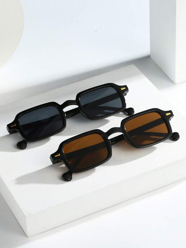 1 pièce/2 pièces Lunettes élégantes vintage à monture complète en plastique pour hommes, convenant pour le trajet quotidien, l'assortiment de tenues, la photographie, les vacances en plein air. Également un cadeau idéal pour la rentrée scolaire, Halloween, Noël, Pâques, la Saint-Valentin, la Fête de l'Indépendance, Thanksgiving, le Nouvel An
