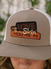 5pcs "Love The Skin You're In" Embroidered Patches, Retro Casual Patches, Positive Energy, Inspirational Patches, Self-Love Badges, Heart Story Badges, Iron-On/Sew-On, Suitable For Clothes, Backpacks, Hats - 彩色 - 查看 5