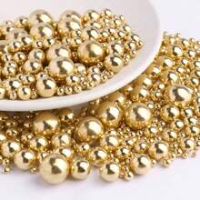 حبيبات لؤلؤية ذهبية سكرية للتزيين على الكيك - كرات سكرية لتزيين الكب كيك والآيس كريم وتزيين الكيك