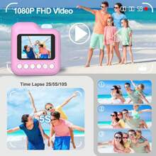 Instant Print Camera For Kids, Christmas Birthday Gift For 6 7 8 9 10 Years Old Girls, Kids Camera Instant Print, Portable Travel Camera Toy For 3-12 Years Old Girls, Fun & Educational Toy For Boys & Girls