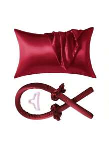 5 件套无热卷发套装，卷发棒头带，带发圈发夹，弹性发圈，柔软 DIY 波浪卷发造型工具，适合中长发卷发，返校、旅行度假必备品，女士发饰