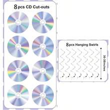 8pcs 90s Party Decorations, CD & Confetti Cutouts, Paper Streamers, For Music Themed Birthday, Retro 1990s & 2000s Celebrations - Multicolor - View 10