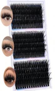 Yaiseiko Fluffy Lash Clusters Kit 80P Volume Lash Extension Kit Individual Left_Right Cluster Eyelash Extension Kit D Curl Thick Left_Right Lash Clusters Lash Bond And Seal And Lash Tweezers(7-18mm) - 03 60D+80D+100D(14-22MM) - 查看 1