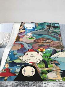 Studio Blanket Ghiblis Anime Flannel Blanket For Girls Boys Anime Gifts Throw Blanket Cozy Plush Flannel Fleece Print Blankets Double-Layer Blanket Lightweight Fuzzy For Bed Decor 50x40inch