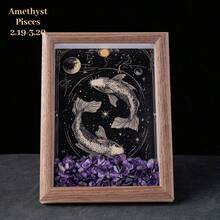 1颗天然能量宝石，十二星座七脉轮相框家居装饰桌面摆件礼品 - 十二星座碎石相框 - 查看 21