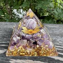 Boho Resin Geometric Pyramid Decor Large 6.5cm - Aesthetic Crystal Obelisk Shelf Decor, Zen Office Ornament, Spiritual Gift For Women Men,Nique Gift Idea For Housewarming Office Desk Display