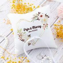 Wedding Ring Pillow, Customizable Ring Pillow, White Ring Pillow, Western Wedding Ring Pillow, Suitable For Wedding Occasions (Excluding Ring, For Display Only), Personalized Ring Holder, Square Ring Pillow, White Wedding Ring Pillow, Square Ring Cushion, Customized White Ring Pillow, Personalized Ring Pillow, Wedding Ring Pillow, Marriage Ring Pillow, Customized Name Ring Pillow, Customized Letter Ring Pillow, Customized Date Ring Pillow, 5.51in Wedding Ring Pillow
