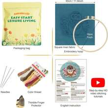 Culberta Embroidery Kit Mini For Adults &Amp; Kids, Hot-Air Balloon Cross Stitch Beginner Craft Set With HD Video Tutorials, Handmade DIY Art Supplies For Gifts - Pattern1 - View 4