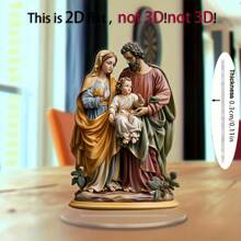 1 Piece 2D Flat Acrylic Virgin Mary Embracing Jesus Ornament, Religious Ornament, Housewarming Gifts, Home Desk Decoration, House Party Decoration, Outdoor Garden, Perfect Gift For Family And Friends