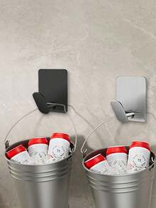 [哑光黑色挂钩] 2 件/4 件粘钩 - 毛巾/衣帽钩 - 哑光黑色，不锈钢墙钩粘在浴室或厨房浴室配件上 - 黑色 - 查看 4