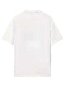 Women's Loose Black Printed T-Shirt - Short Sleeves, Loose Fit, Machine Washable, Japanese Text, Panda Pattern Design