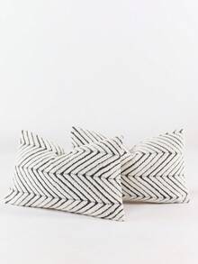 1pc Gray & White Bohemian Geometric Plush Decorative Pillow Cover (Pillow Insert Not Included), Reverse Side In Fleece Fabric, Square Cushion Cover, Holiday Home Pillow Decor, Soft & Comfortable Plush Material, Modern Decor For Sofa, Home & Bedroom,Fall Decor,Autumn Decor,Room Decor - Gray White - View 4
