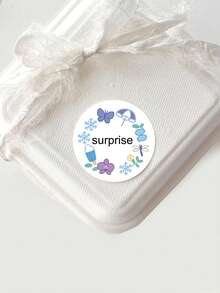 24/48/96/192/480/720张/套圆形创意定制贴纸，可爱青蛙、荷叶、蝴蝶图案，个性化贴纸可定制文字，派对装饰，礼品包装，适合送给朋友