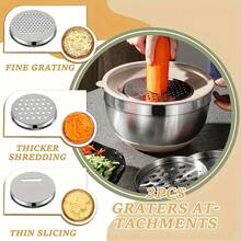 TAIMASI Mixing Bowls With Airtight Lids Set, 26PCS Stainless Steel Khaki Bowls With Grater Attachments, Non-Slip Bottoms & Kitchen Gadgets Set, Size 7, 4, 2.5, 2.0,1.5, 1QT, Great For Mixing & Serving - 彩色 - 查看 6