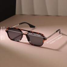 1 pieza Gafas de moda ovaladas clásicas para hombres y mujeres, estilo retro cuadrado, casual y sencillo, con forma de aviador personalizada