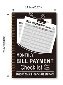 1 件每月账单追踪笔记本 - 螺旋装订账单支付整理器，办公用品个人计划器和成人日历，英语语言，学校用品，返校