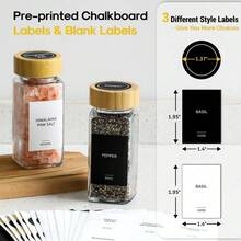 14 Pcs Spice Jars With Bamboo Lids - 4oz Square Spice Bottles With Spice Labels, Shaker Lids, Funnel
