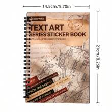 40pcs/Book, Text-Themed Stickers, Text Art Series Sticker Book, Versatile Content, Suitable For Journaling, Scrapbooking, Decoration, Card Making, Great For Students Back To School Gifts, Birthday Gifts, Christmas, Halloween Gifts