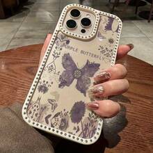Funda para teléfono 1PC Teléfono Bling de Doble Cara, Parte Trasera Dura Suave a Prueba de Golpes, Multicapa, TPU + PC, Compatible con 16/15/14/13/12/11 Pro/Plus - Rosa - Ver 2