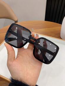 1pc Women's Vintage Square Frame Plastic Fashion Glasses , Suitable For Outdoor Travel And Street-Style Square Shape Shades - Multicolor - View 8