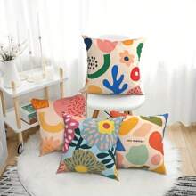 4 piezas de Fundas de almohada decorativa de estilo abstracto y bohemio, de una sola cara, adecuadas para el porche, terraza, sofá, sala de estar, exterior, sin relleno incluido