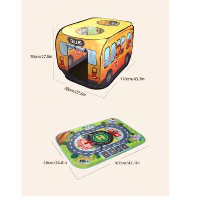 1个儿童卡通汽车动物攀爬帐篷，室内外游戏屋玩具，便携式可折叠免组装，通风设计，积木玩具小屋，复活节男孩女孩礼物，儿童节礼物（多种款式可选，不含球）