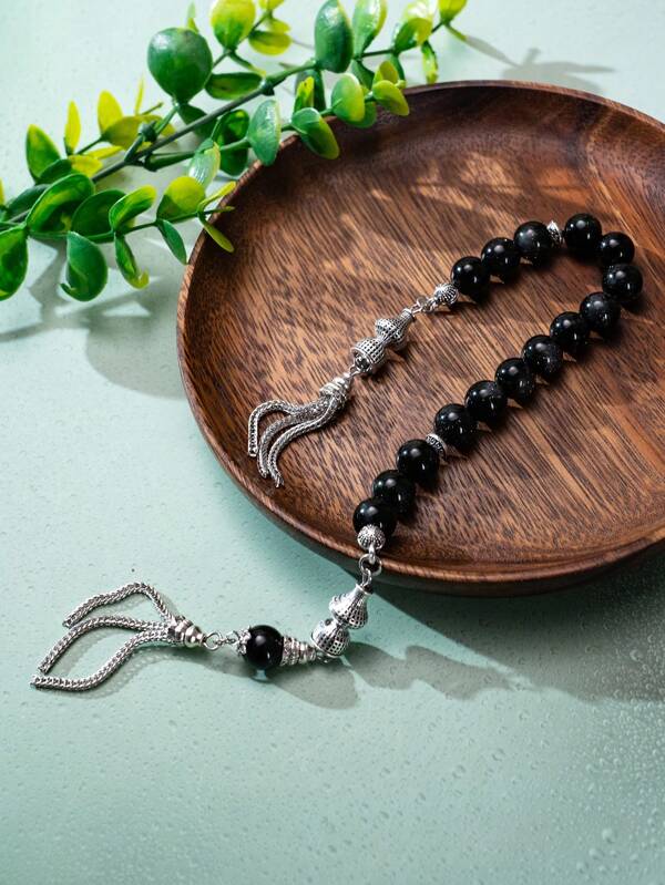 1pc New High-Quality Resin Muslim Rosary Bracelet, Luxury Fashion Unisex Prayer Beads Chain, Festival Gift
