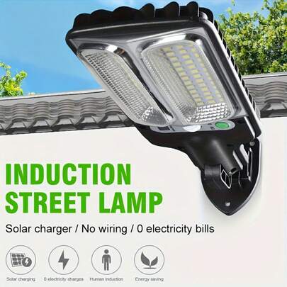 2025 New Solar-Powered Outdoor LED Street Light With Motion Sensor, 3-Mode Auto Switch, Remote Control, USB Charging & Water-Resistant, Energy-Efficient Security Lighting For Garden Pathway, Patio, Driveway (1pcs)