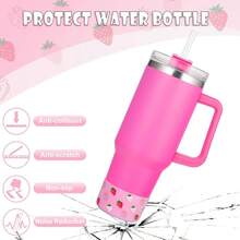 QY Silicone Boots For  Cup 40 30 20 OZ Boot For  IceFlow Tumbler Protective Bottom Covers Sleeve Protector For Hydroflask 1224 Oz Sports Bottle  Cup Cover Accessories 2216 - Clear - View 6