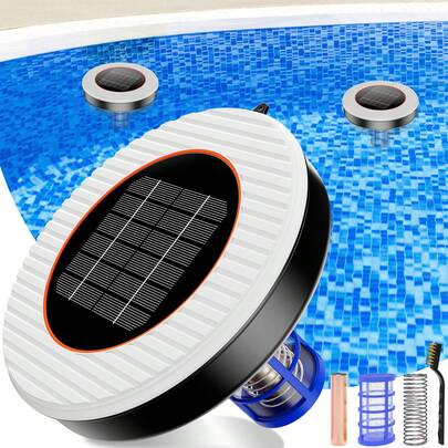 Adewalk Solar Pool Ionizer - Floating Pool Cleaner For Swimming Pools Up To 45,000 Gallons, Large Solar Panel Keep Pool Water