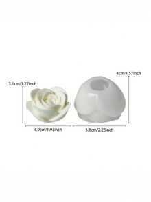 Rose Flower Silicone Mold For DIY Candles - High-Quality Candle Molds For Valentine's Day Gifts, Birthday Presents & Aromatherapy Stone Casting - Easy Release, Durable, And Heat-Resistant - White - View 7