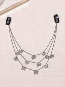Kẹp tóc trang trí hình con bướm - Bạc - Xem 7